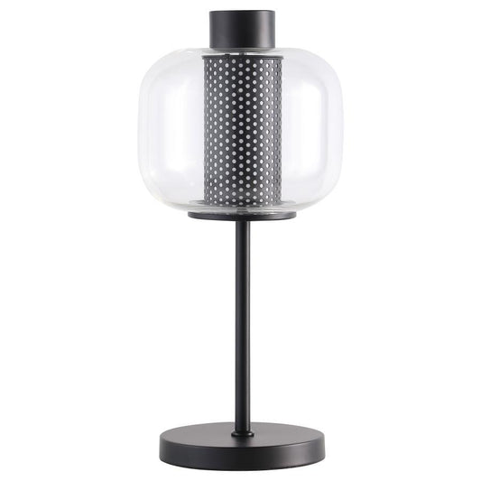 Table Lamp Metal With Glass - Black