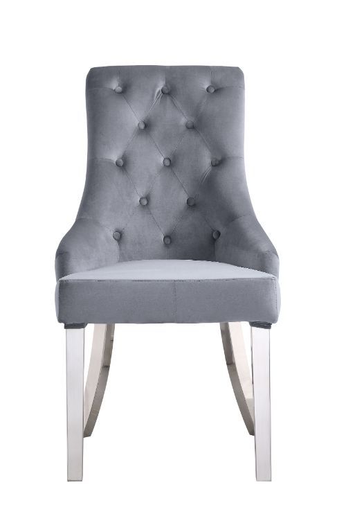 Satinka Velvet - Dining Chair with Chrome Legs (Set of 2)