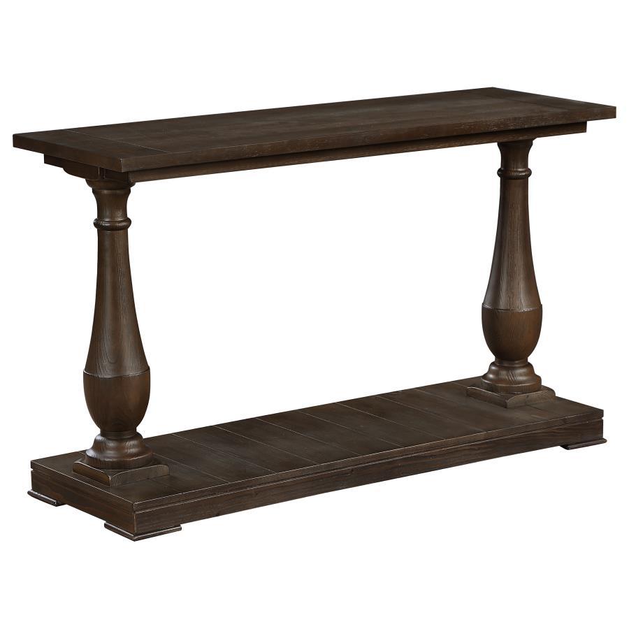 Walden - Sofa Table With Column Pedestal Leds - Brown