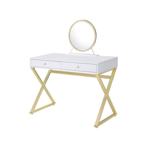 Coleen Vanity Desk W/Mirror & Jewelry Tray