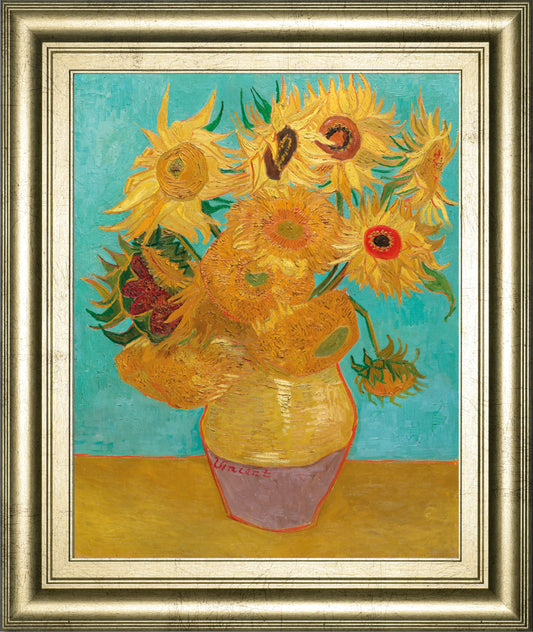 Still Life Vase With Twelve Sunflowers, January 1889 By Vincent Van Gogh - Framed Print Wall Art