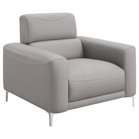 Glenmark - Track Arm Upholstered Chair - Pearl Silver