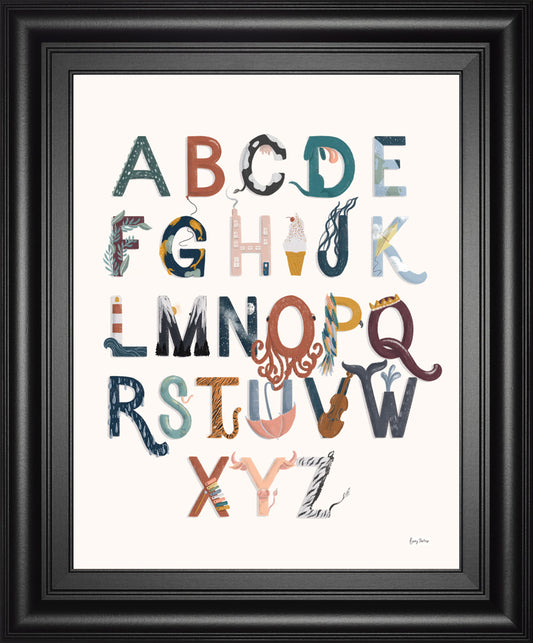 Alphabet A To Z By Becky Thorns - Framed Print Wall Art