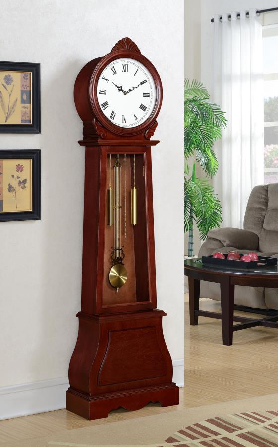 Narcissa - Round Face Grandfather Clock - Brown