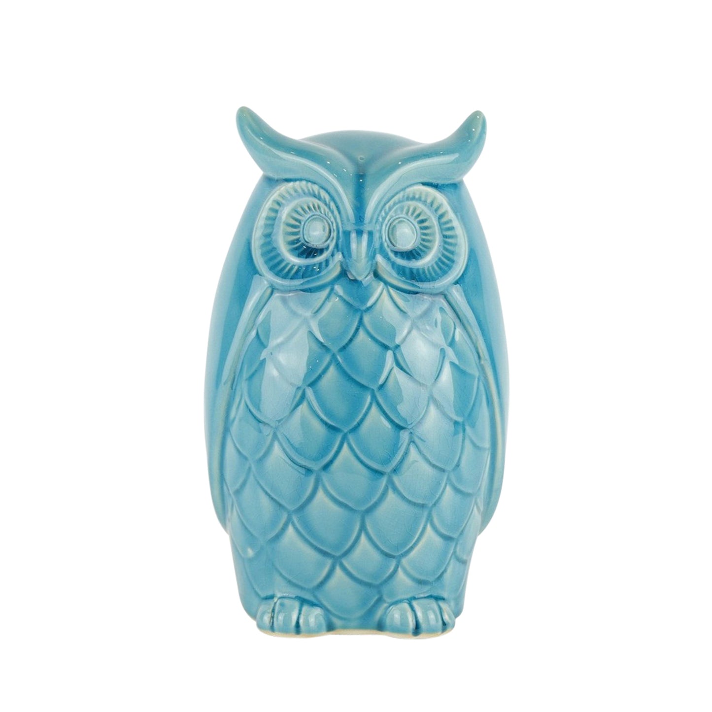 Ceramic Owl Decor 10" - Teal