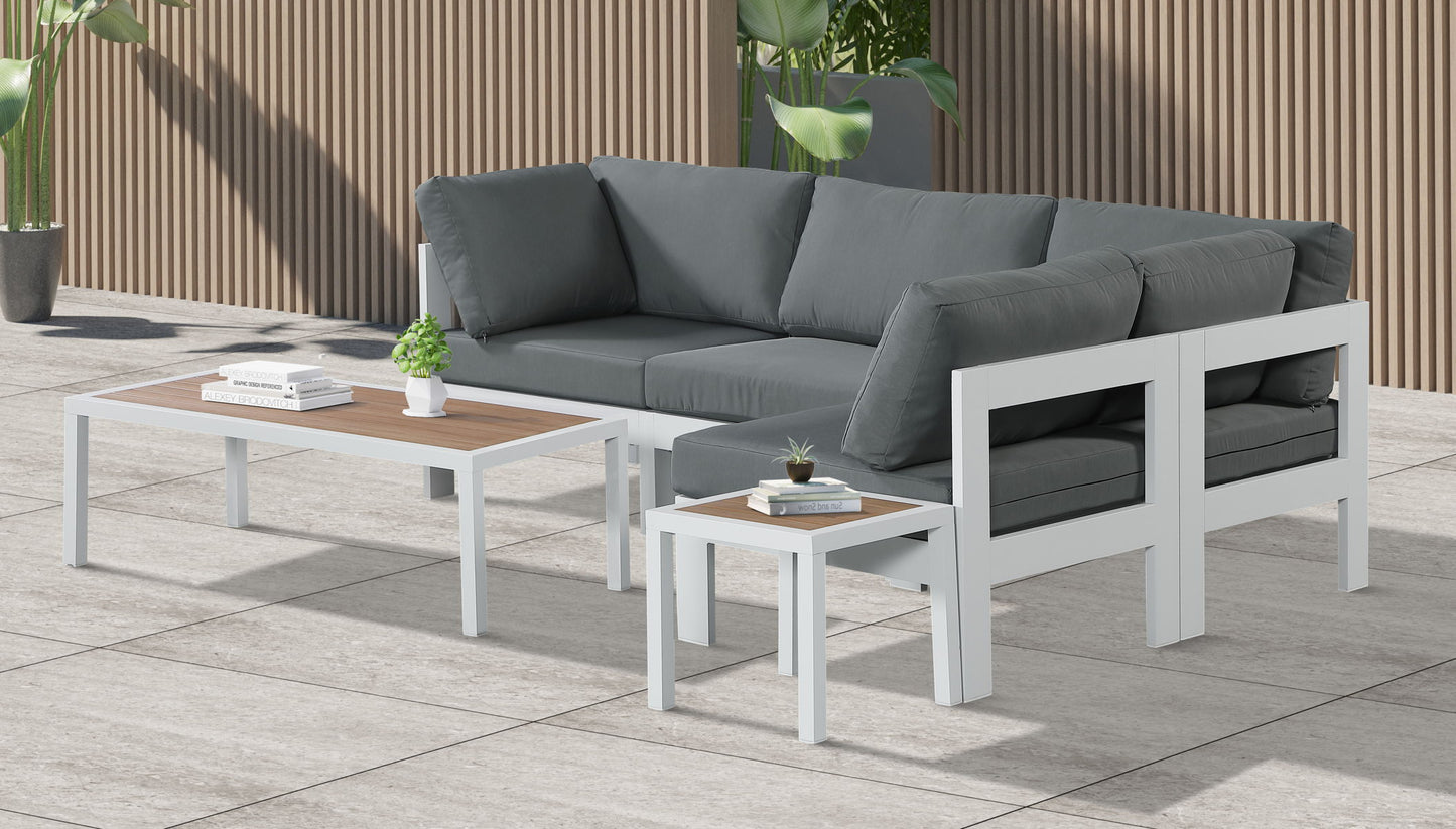 Nizuc - Outdoor Patio Modular Sectional 4 Piece - Grey - Fabric