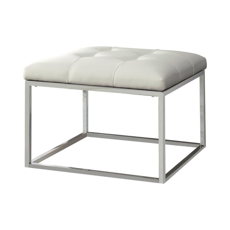 Swanson - Upholstered Tufted Ottoman - White