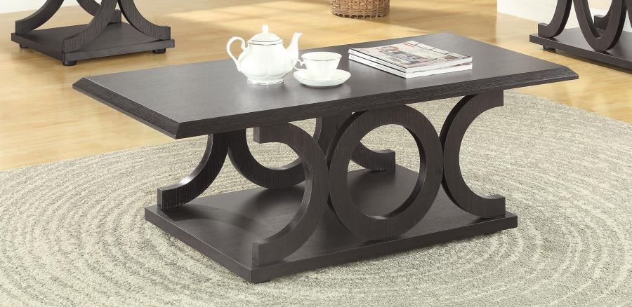 Shelly - C-shaped Base Coffee Table - Brown