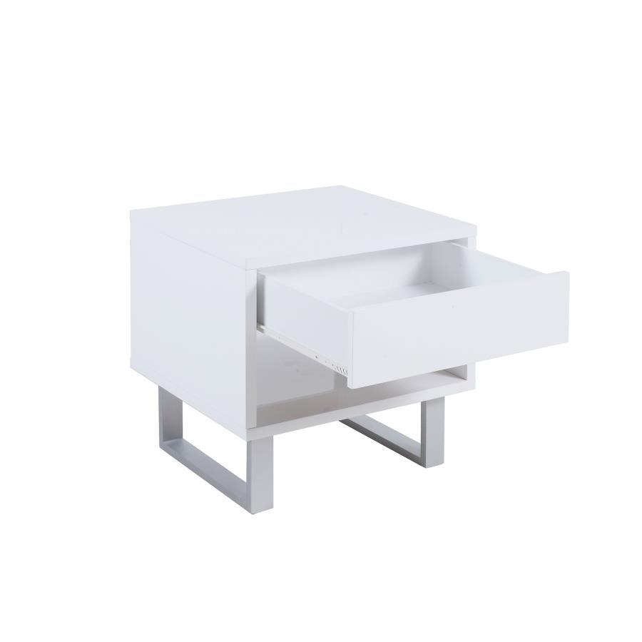 Atchsion - 1-Drawer End Table - White