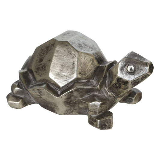 Polyresin Turtle Figurine 4" - Silver