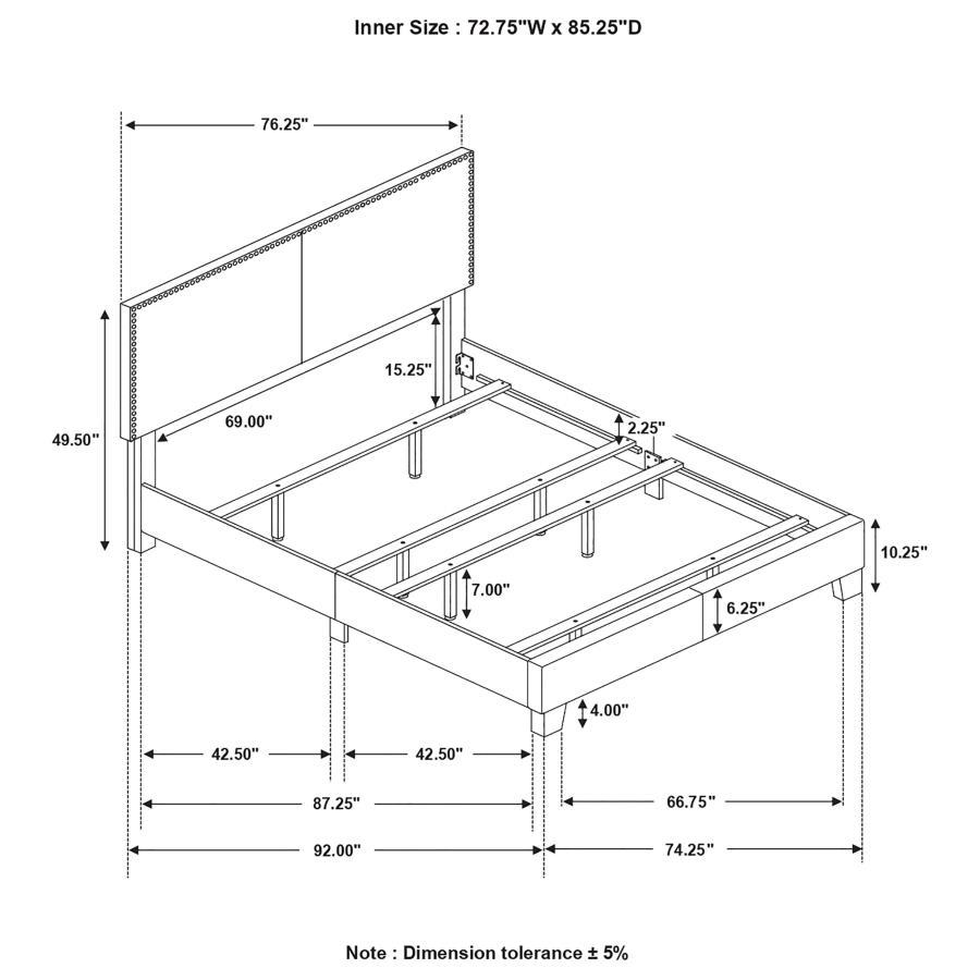 Boyd - Upholstered Bed with Nailhead Trim