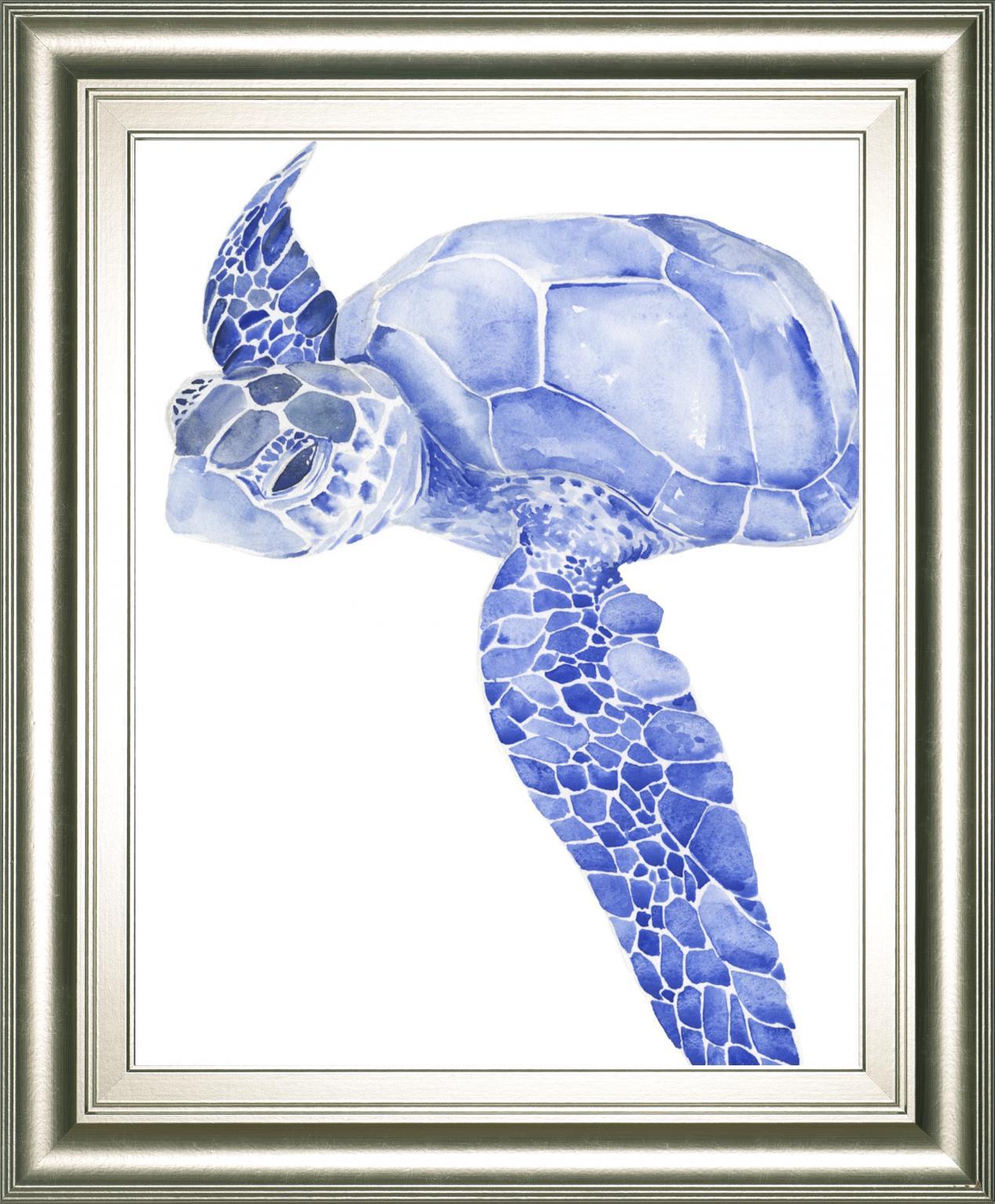 Ultramarine Sea Turtle I By Jennifer Paxton Parker 22x26 - Blue