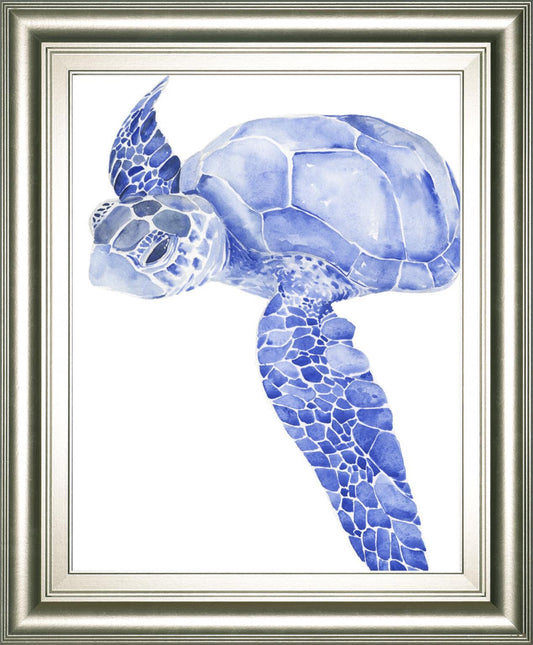 Ultramarine Sea Turtle I By Jennifer Paxton Parker 22x26 - Blue