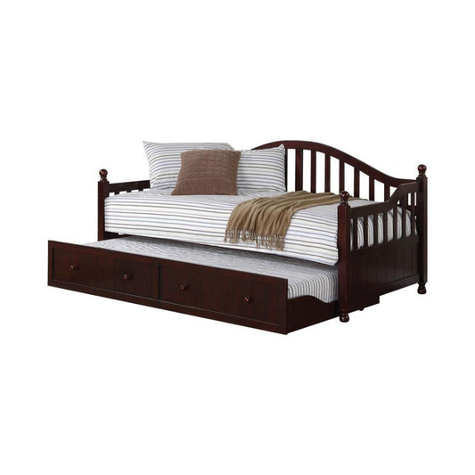 Julie Ann - Arched Back Twin Day Bed With Trundle - Brown