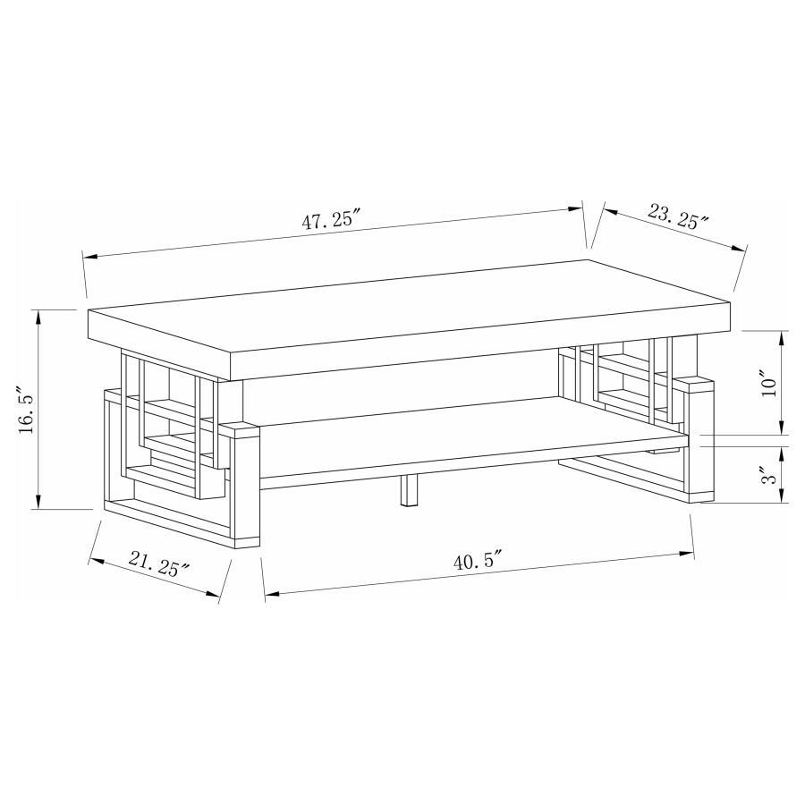 Schmitt - Rectangular Coffee Table With Geometric - Design - White