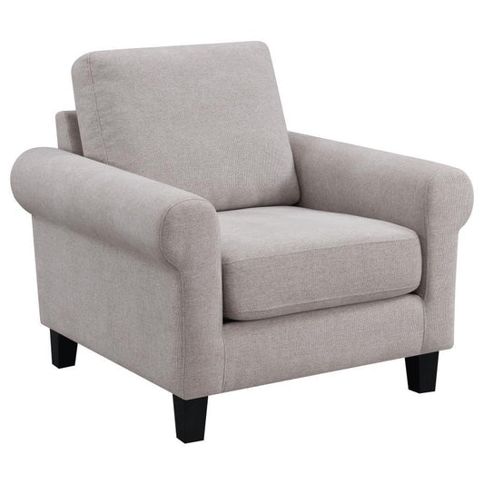 Nadine - Upholstered Round Arm Chair - Beige