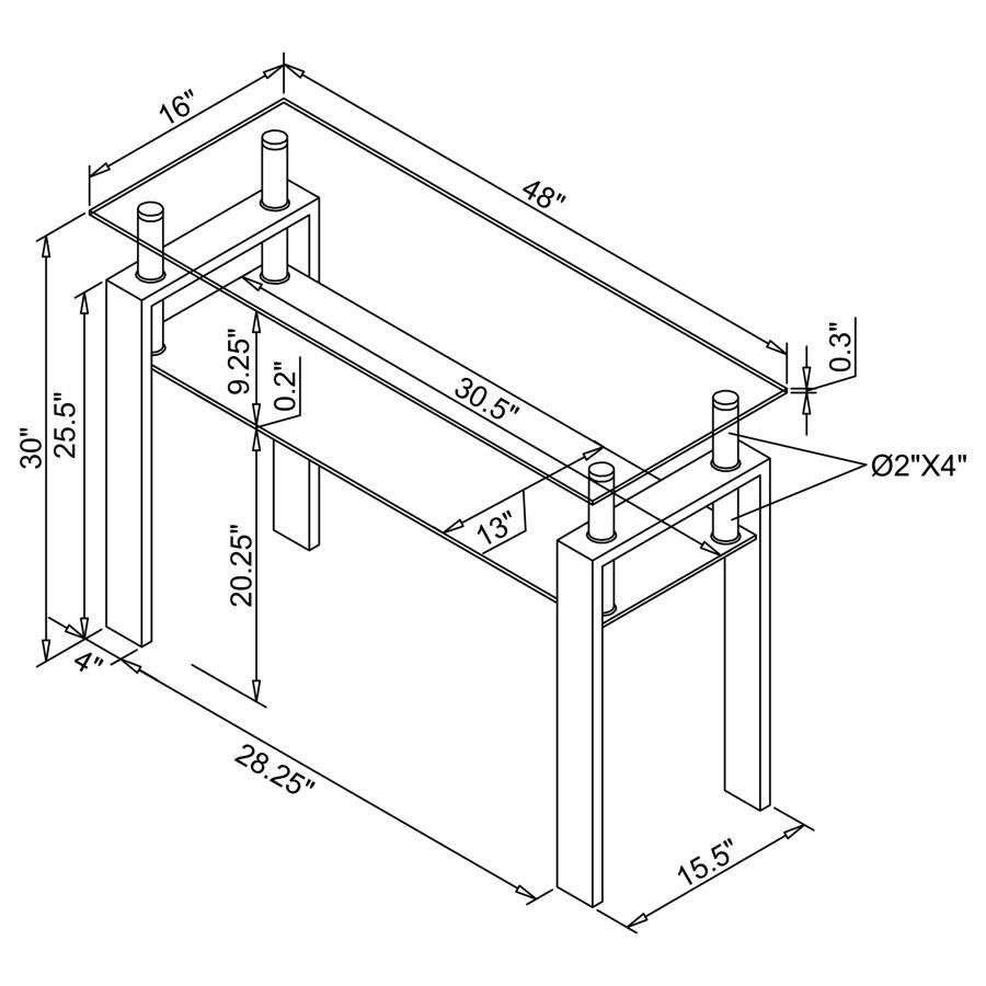 Dyer - Sofa Table With Shelf - Black