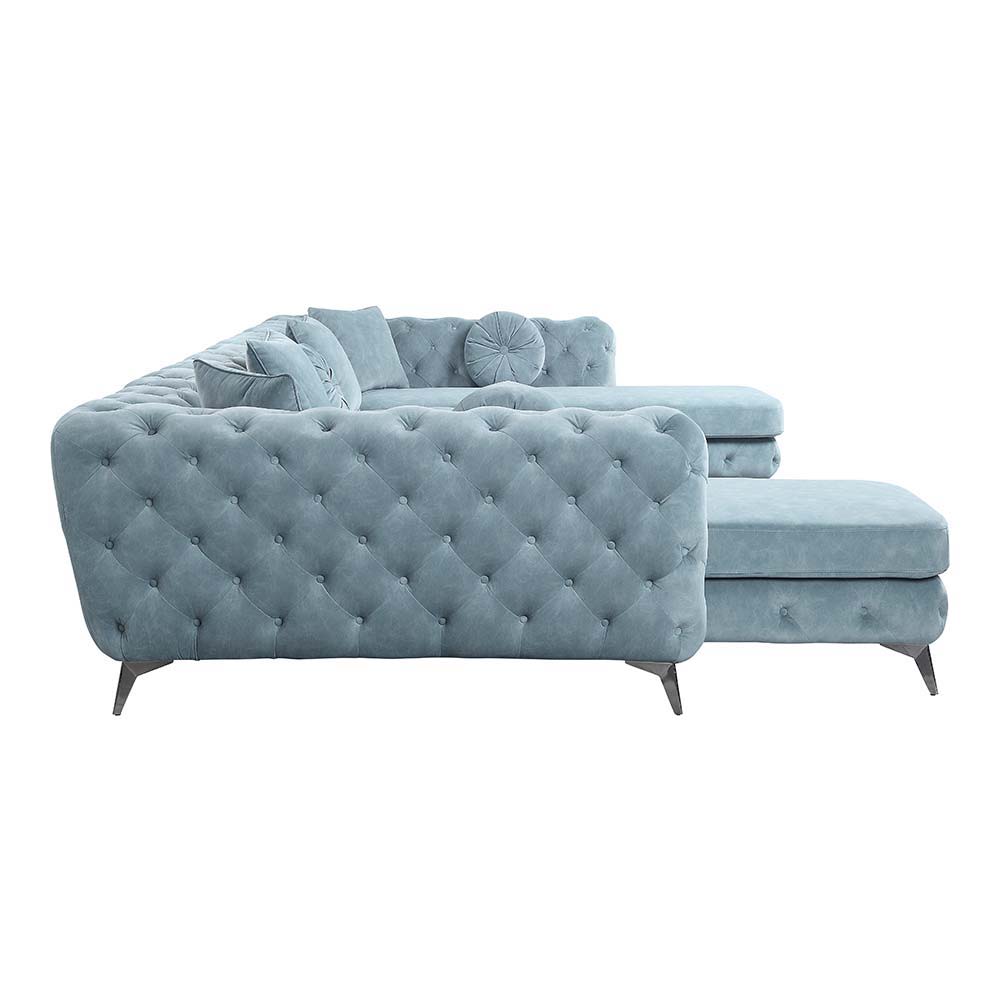 Atronia - Sectional Sofa - Deep Green Fabric