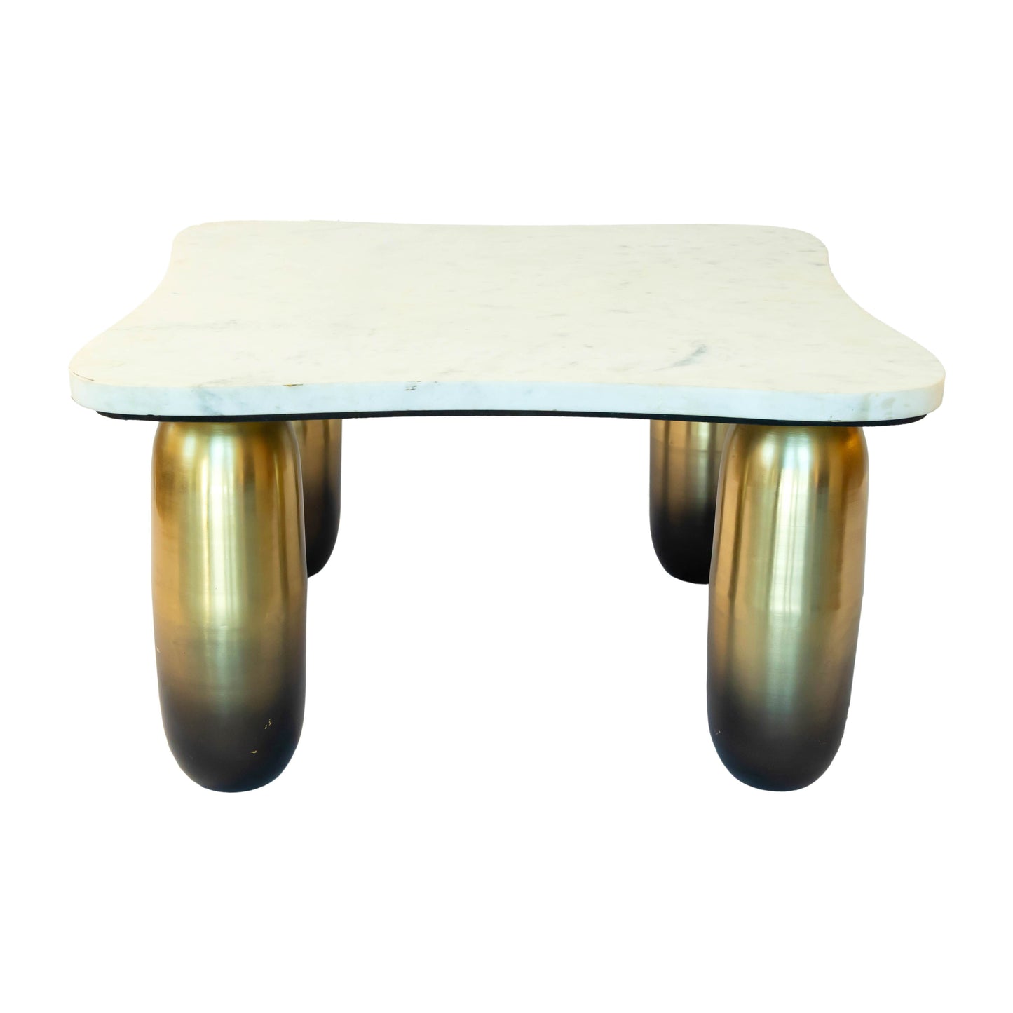 Marble / Metal Coffee Table 30 x 16" - White / Gold