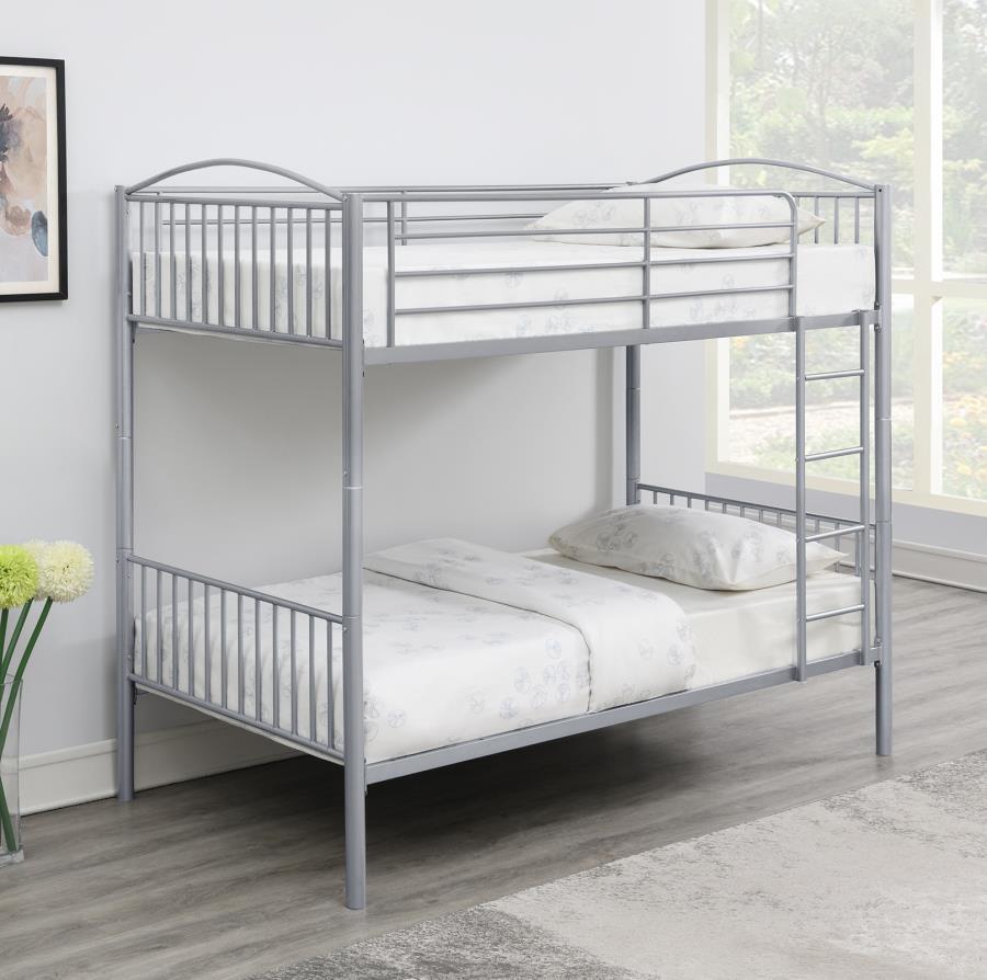 Anson - Twin over Twin Bunk Bed With Ladder - White