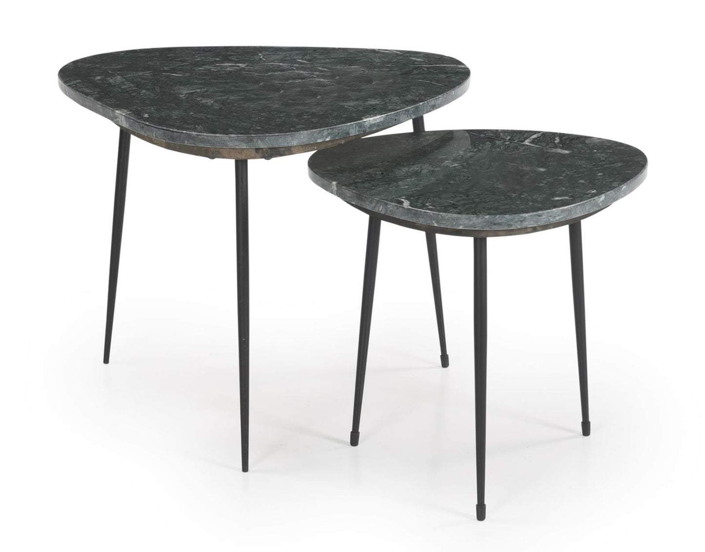 2 Pieces Nesting Tables - Green / Black