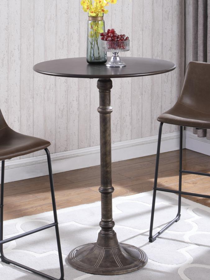 Danbury - Round Bar Table - Brown