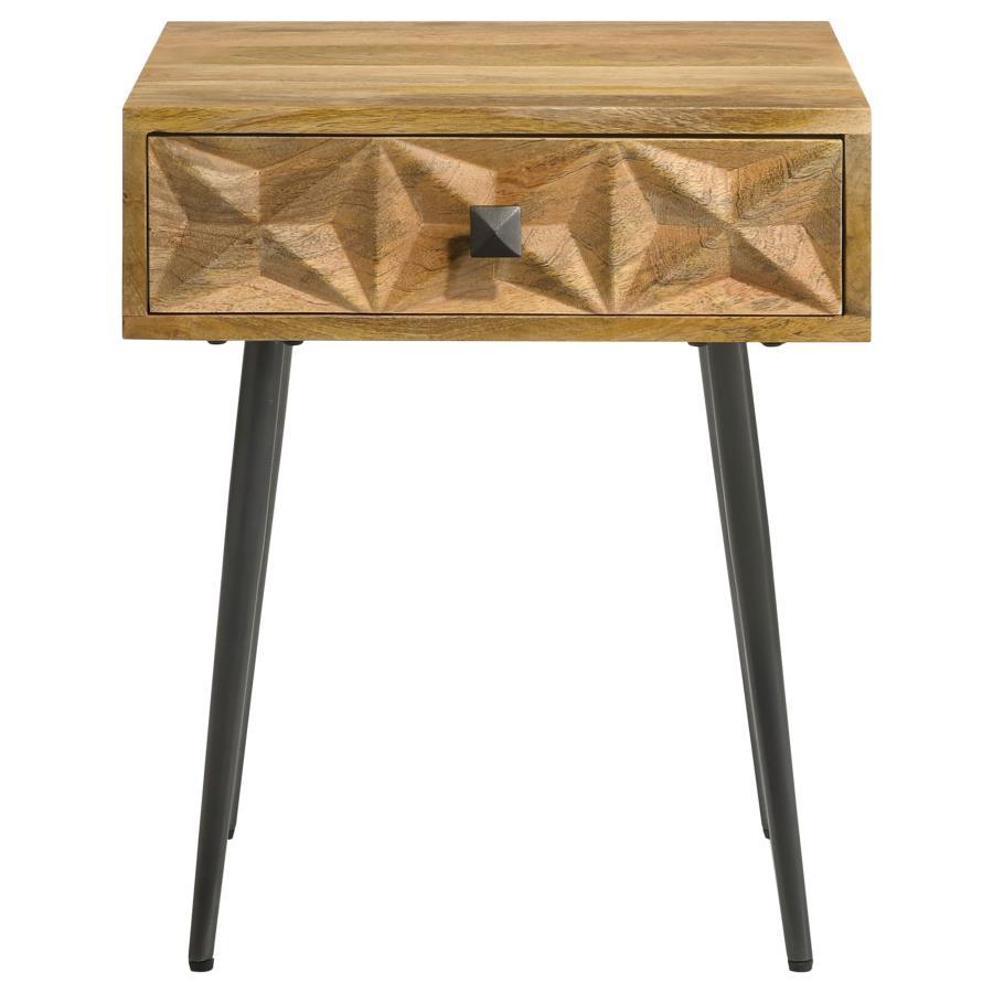 Ezra - Accent Table With Tapered Legs - Light Brown