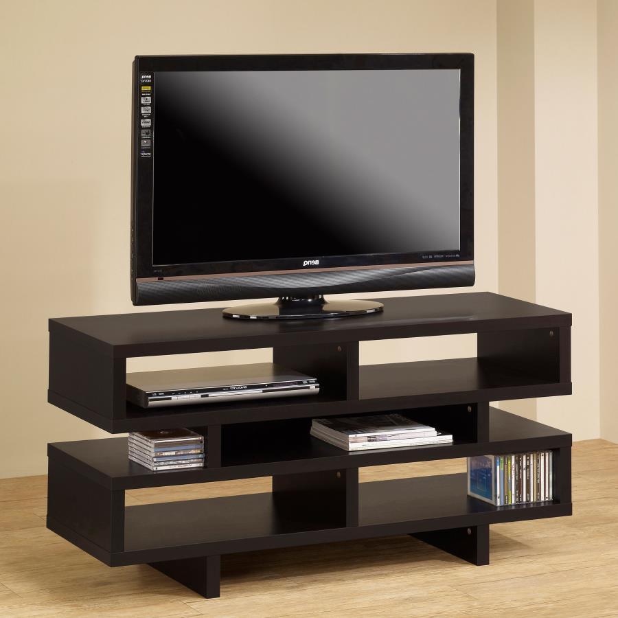 Parker - TV Console With 5 Open Compartments - Brown