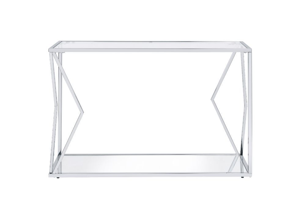 Virtue - Accent Table - Clear Glass & Chrome Finish