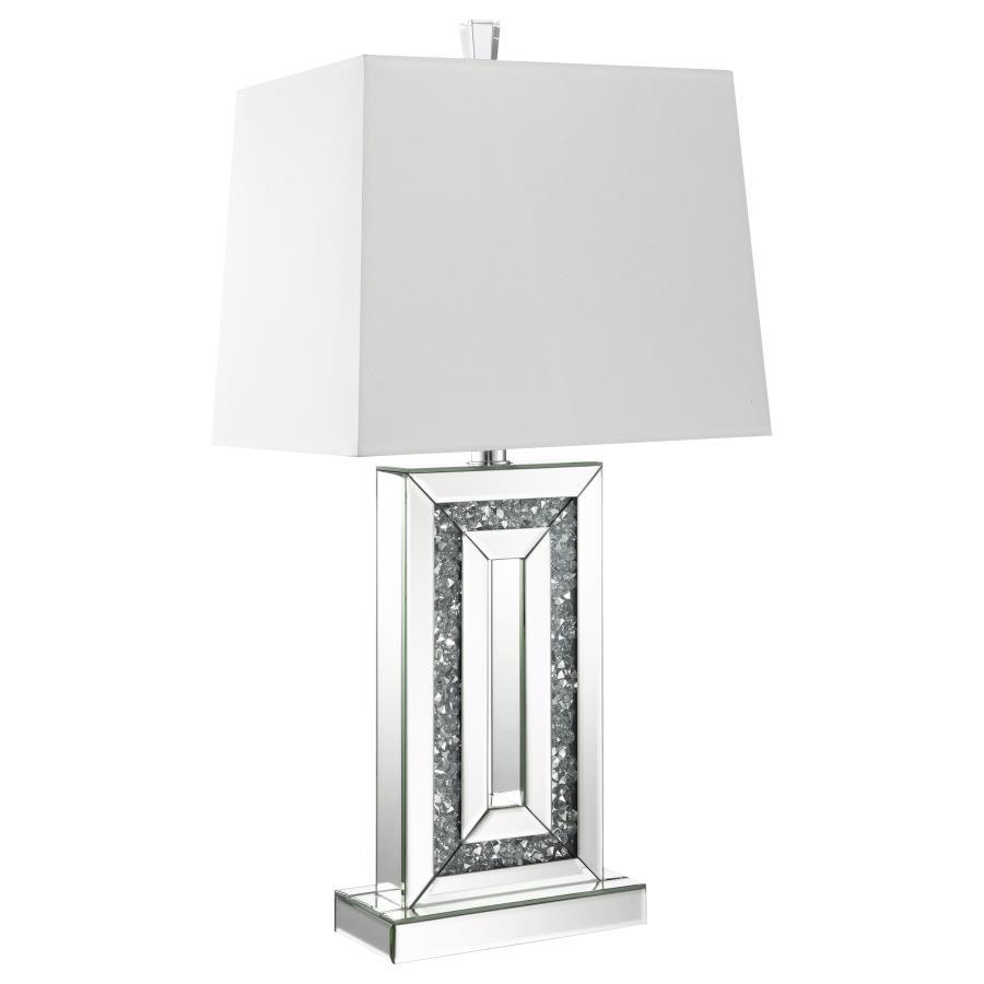 Ayelet - Table Lamp With Mirror Tile Base - Pearl Silver