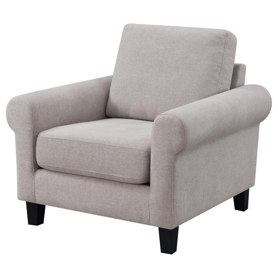 Nadine - Upholstered Round Arm Chair - Beige