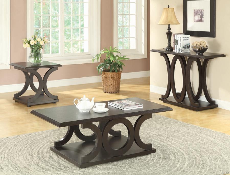 Shelly - C-shaped Base End Table - Brown