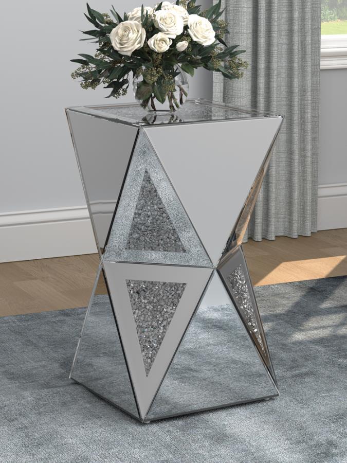 Matheo - Gepmetric Side Table - Pearl Silver