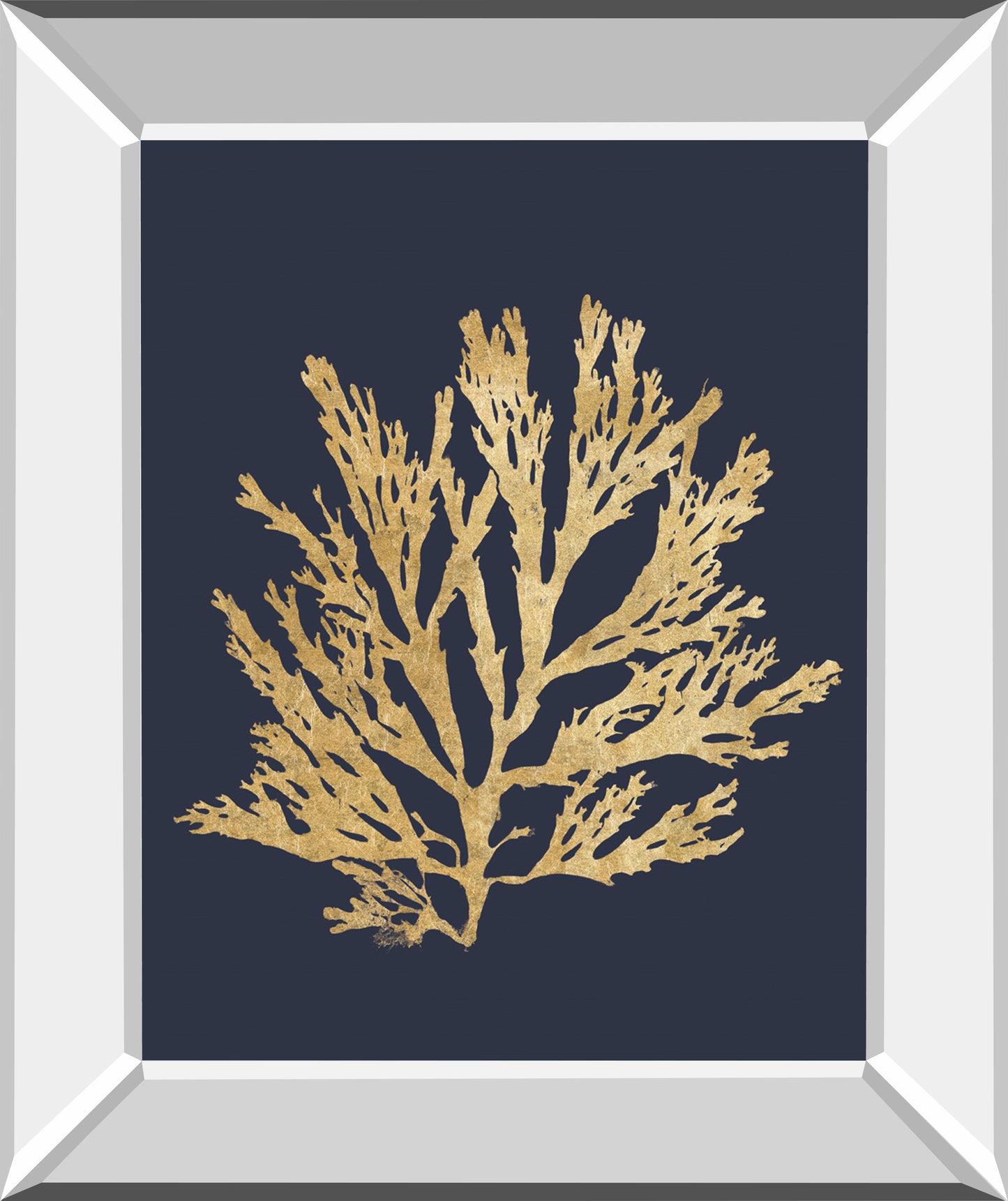 Pacific Sea Mosses I Indigo By Wild Apple Portfolio - Mirror Framed Print Wall Art