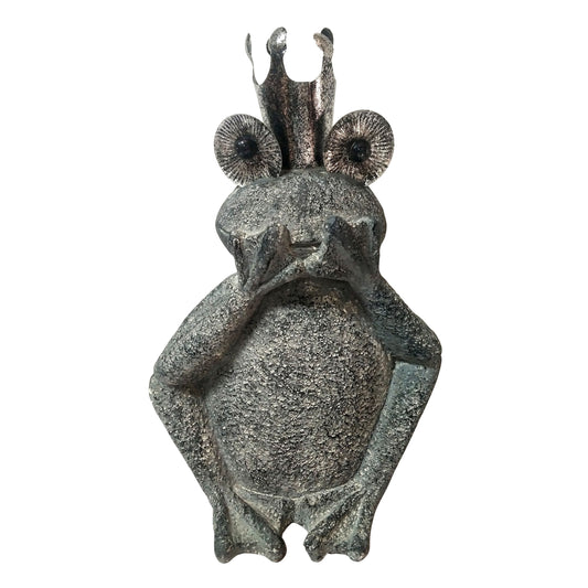 Resin No Speak Frog 21" - Gray