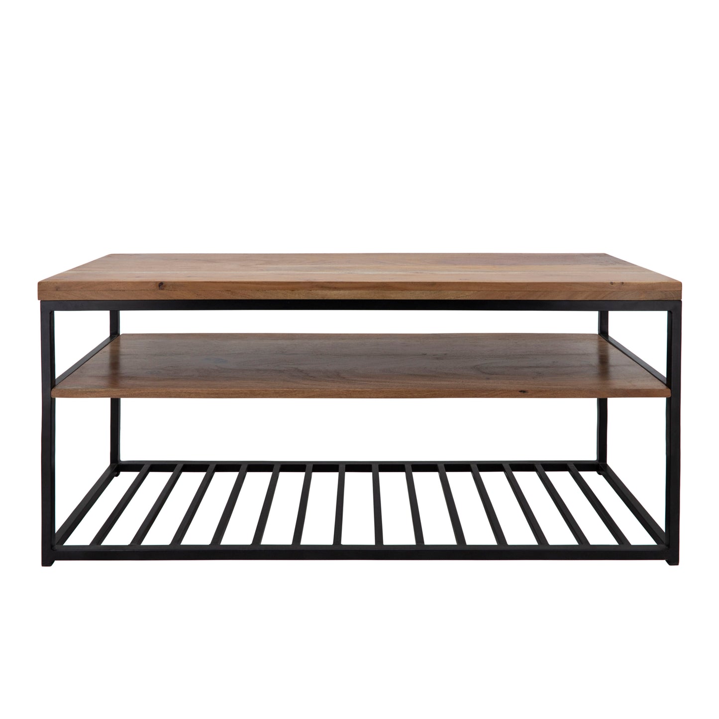 Wood / Metal 2-Layered Coffee Table 46 / 21" - Brown