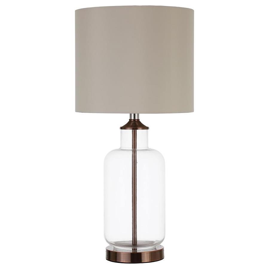 Aisha - Table Lamp With Drum Shade - Pearl Silver