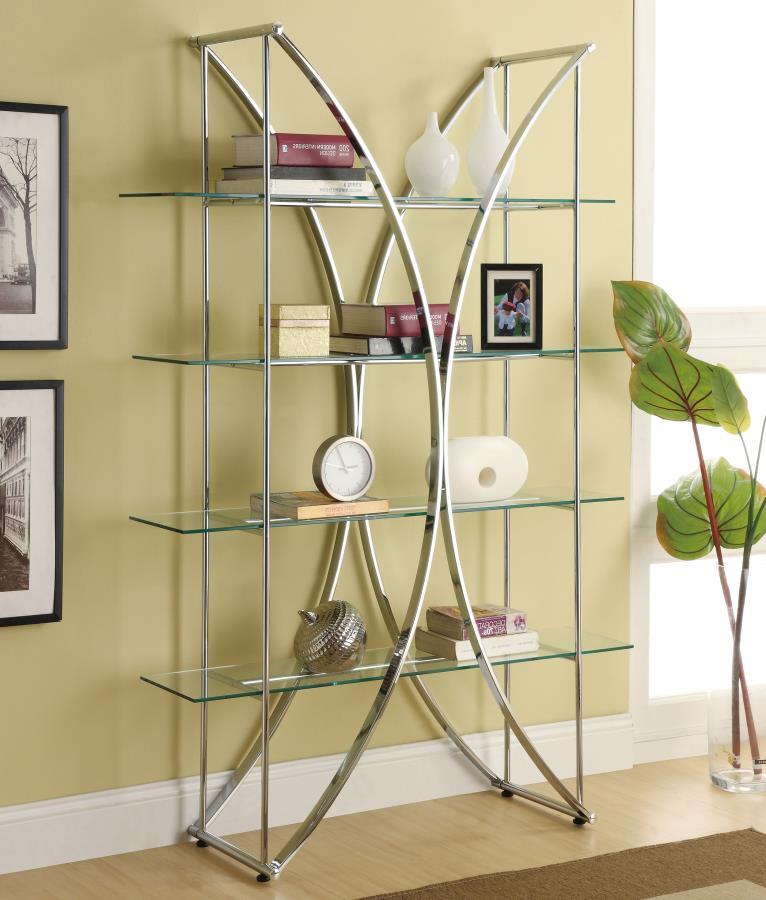 Larson - 4-tier Bookcase - Pearl Silver