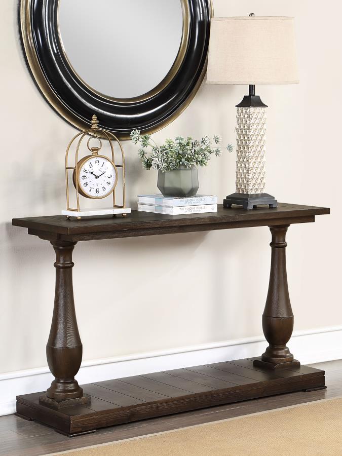 Walden - Sofa Table With Column Pedestal Leds - Brown