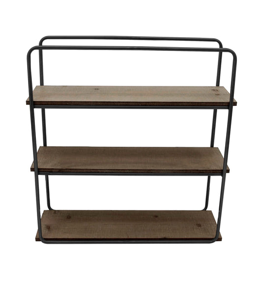 3 Tier Wall Shelf - Brown / Black