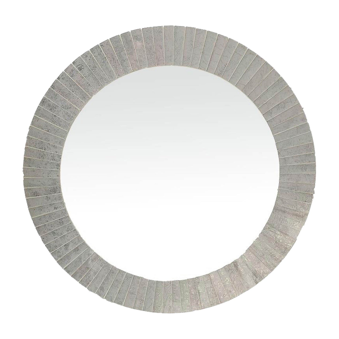 Mosaic Rnd Tiled Mirror 24" - Silver