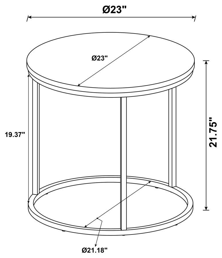 Lainey - Round End Table - Gray