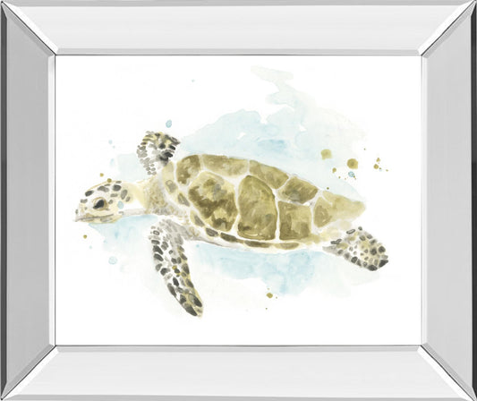 Watercolor Sea Turtle Study II By June Erica Vess - Dark Green