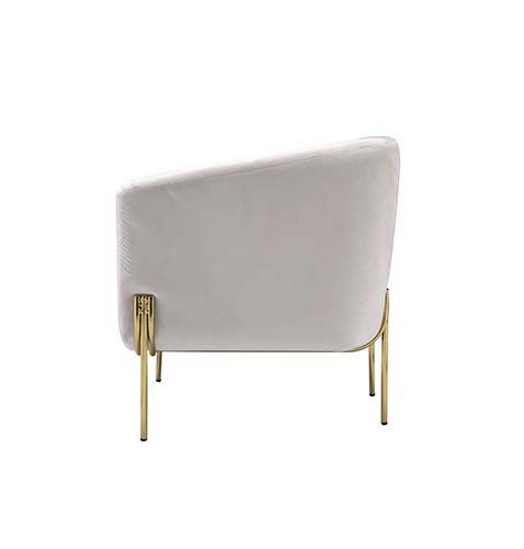 Carlson - Accent Chair - Beige Velvet & Gold