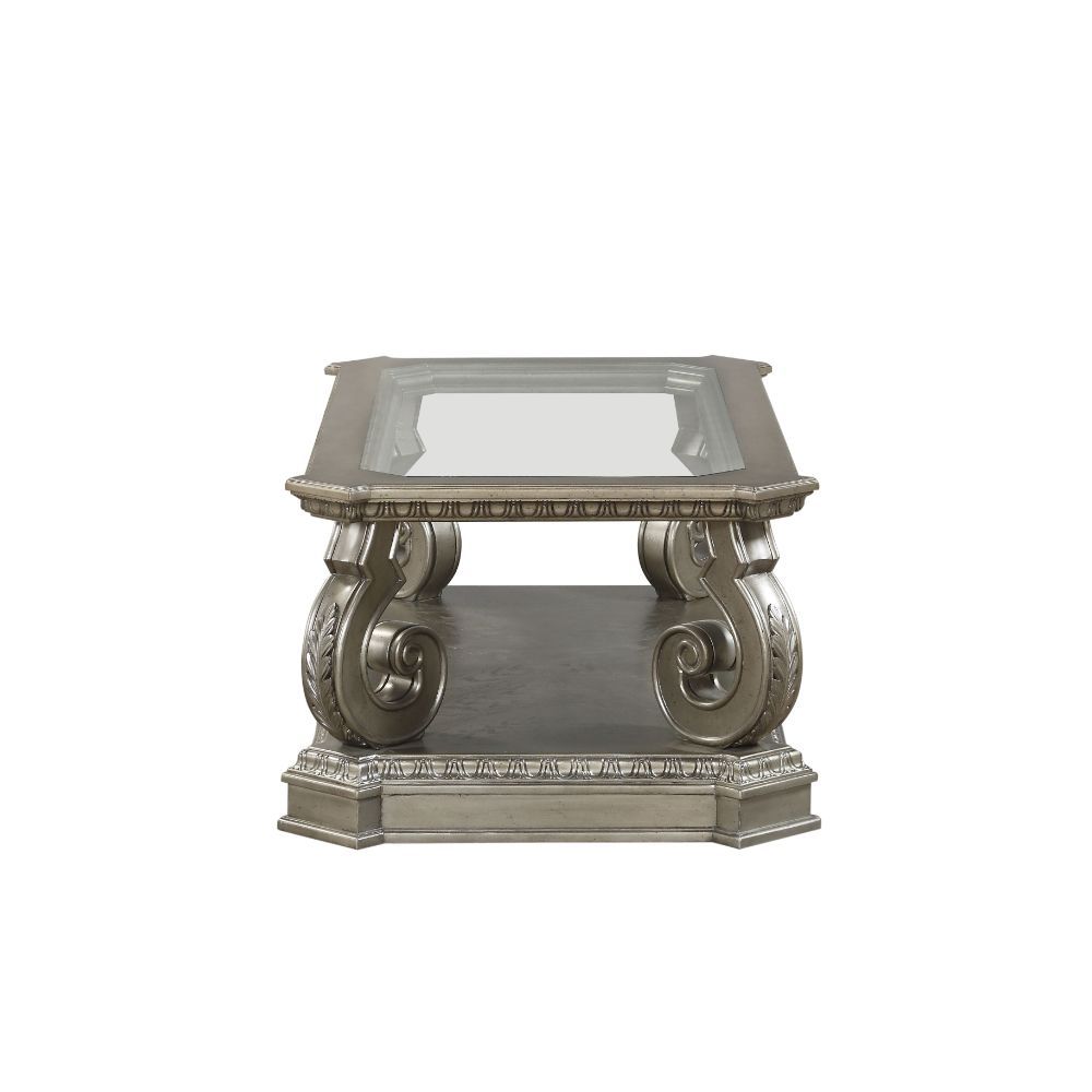 Northville - Coffee Table - Antique Silver & Clear Glass