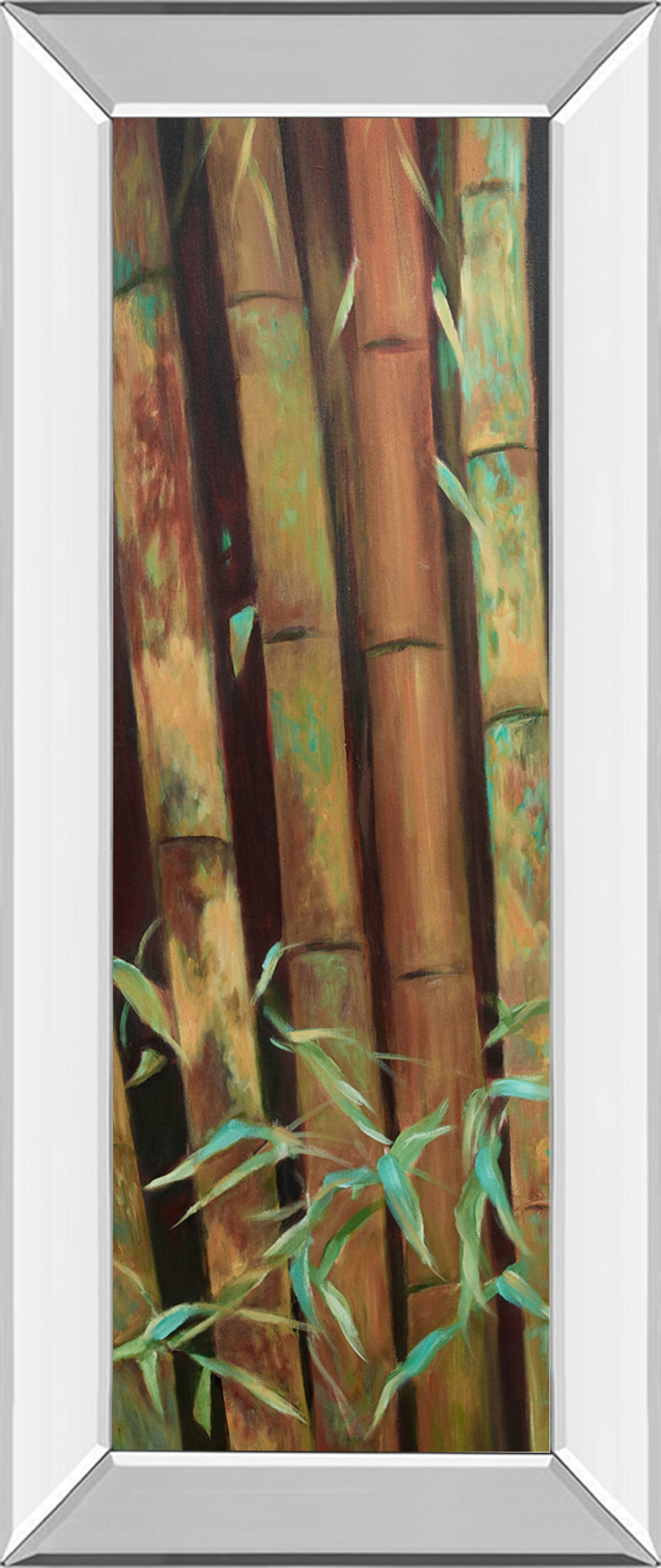 Bamboo Finale I By Suzanne Wilkins - Mirror Framed Print Wall Art - Green