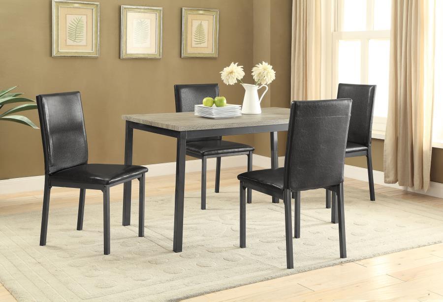 Garza - 5 Piece Dining Room Set - Gray