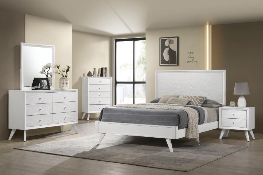 California King Bed 4 Piece Set - White