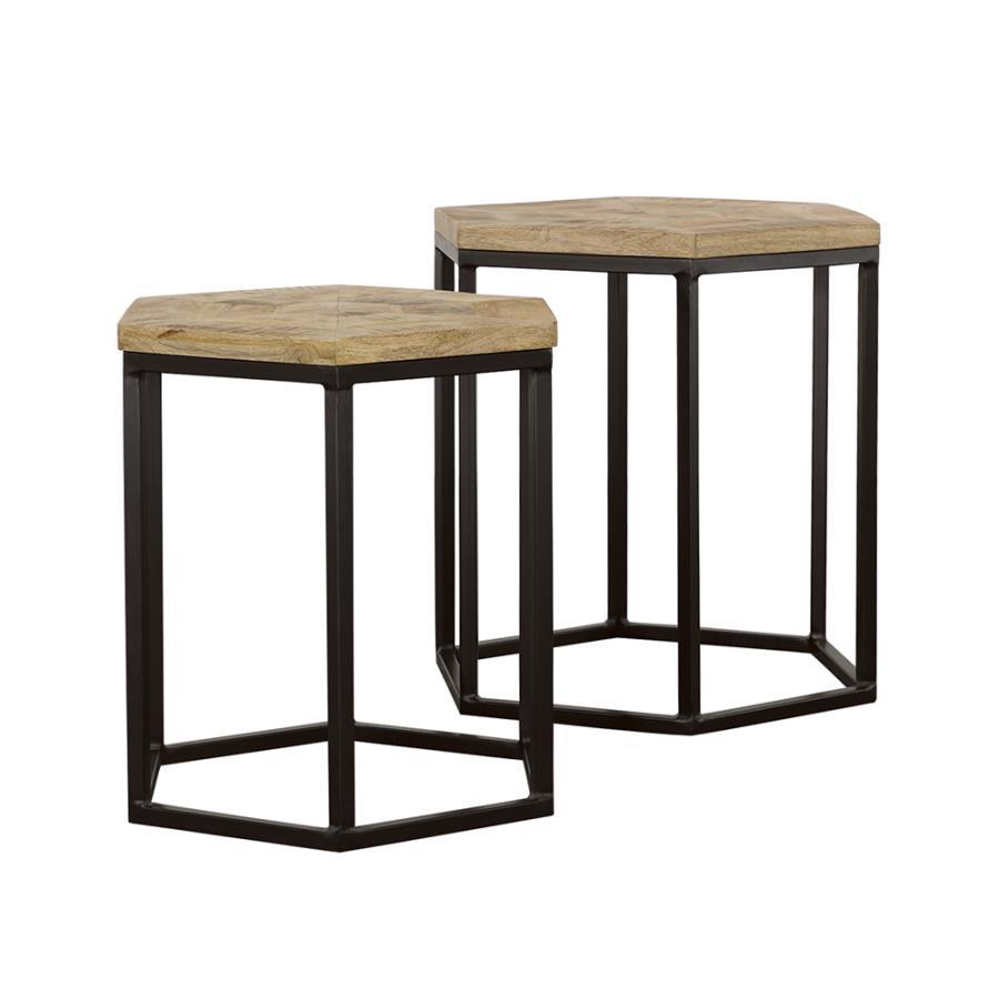 Adger - 2-Piece Hexagon Nesting Tables - Light Brown