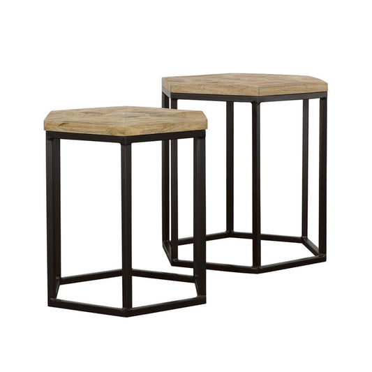 Adger - 2-Piece Hexagon Nesting Tables - Light Brown